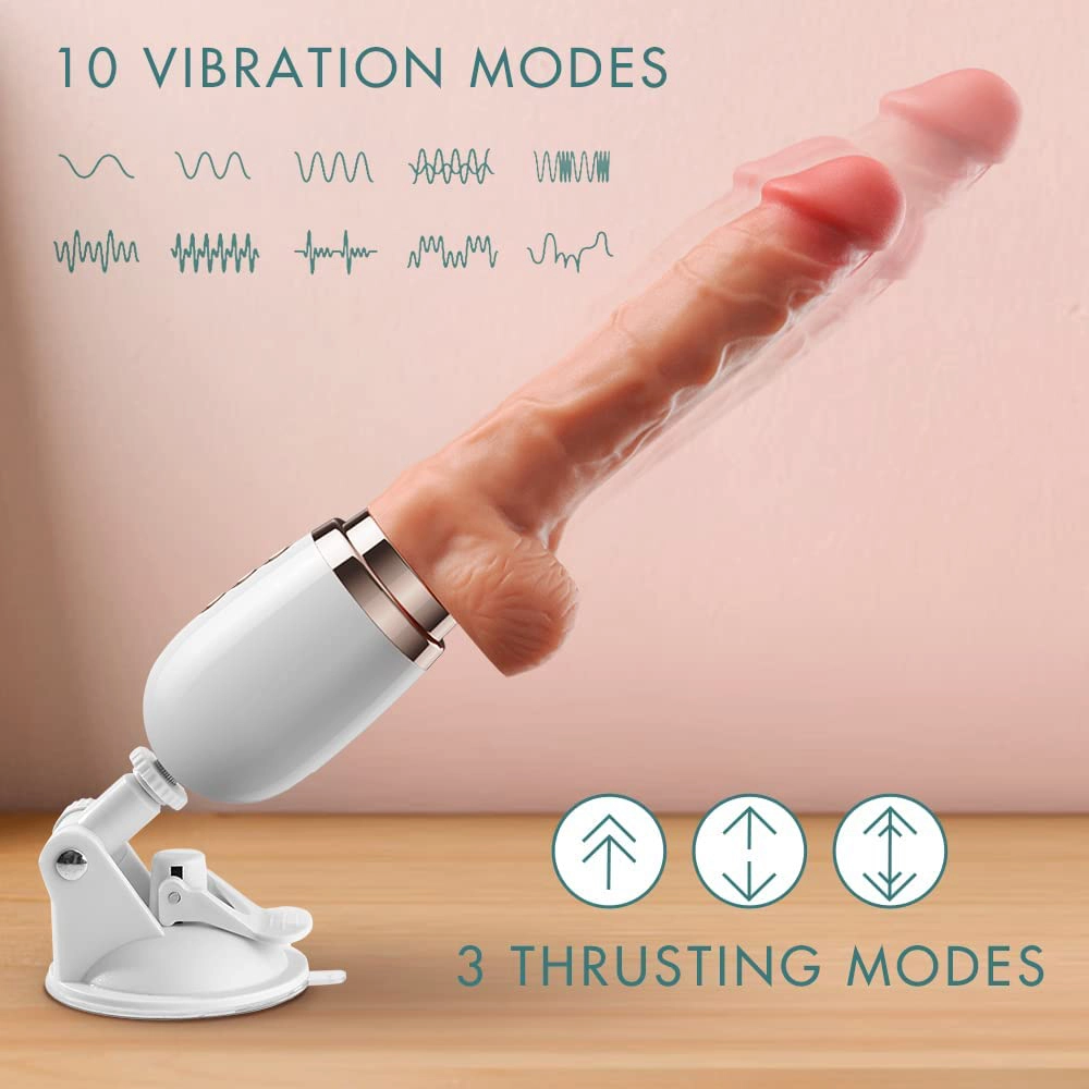 10 Vibration & 3 Thrusting Heating Realistic Thrusting Dildo Sex ...