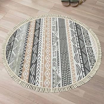 Amazon.com: Round Tassels Area Rug Rich Colorful Decorative Carpet ...