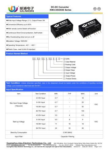 KW3-XXXXXE Series - Guangzhou Aipu Electron Technology Co.,Ltd ...