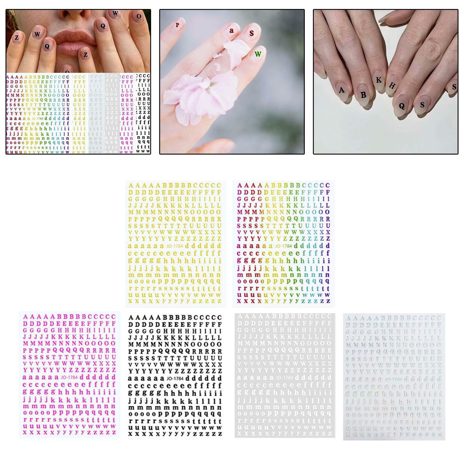 6 3D Holographic Letters Nail Stickers for | eBay