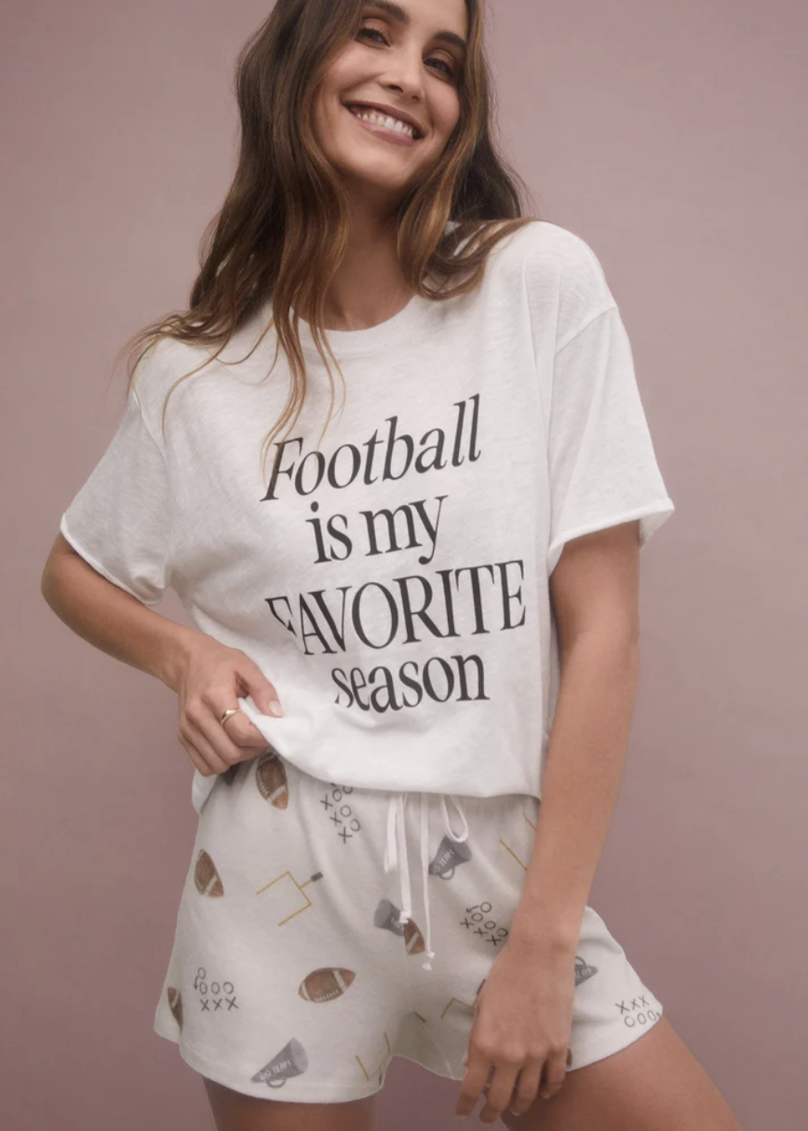 Z SUPPLY LOUNGE BOYFRIEND FOOTBALL TEE - Beaufort