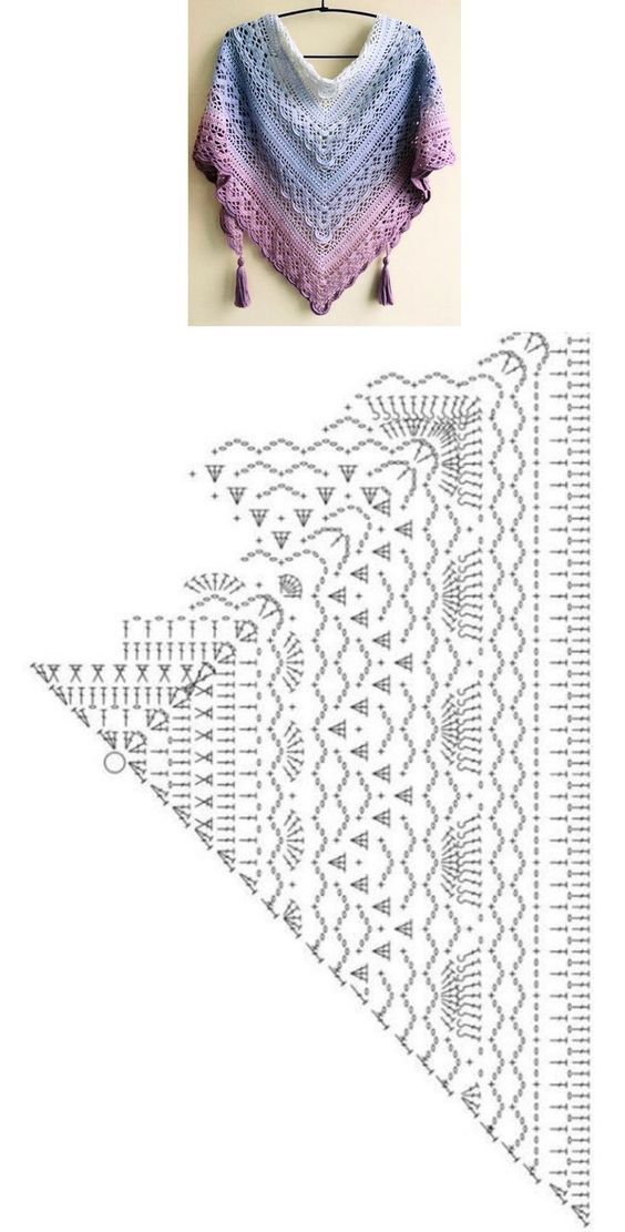 Pin by Edyta Rybacka on Chusta | Crochet shawl diagram, Crochet ...