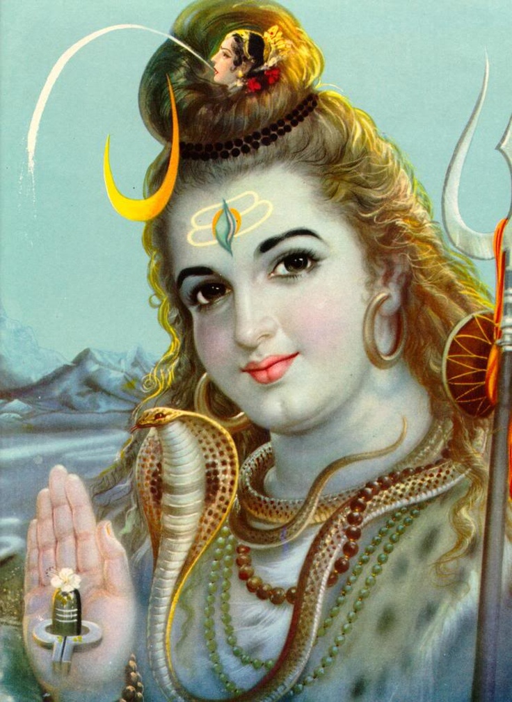 Shiva, adorned with the crescent moon | Lord shiva, Shiva shankar ...