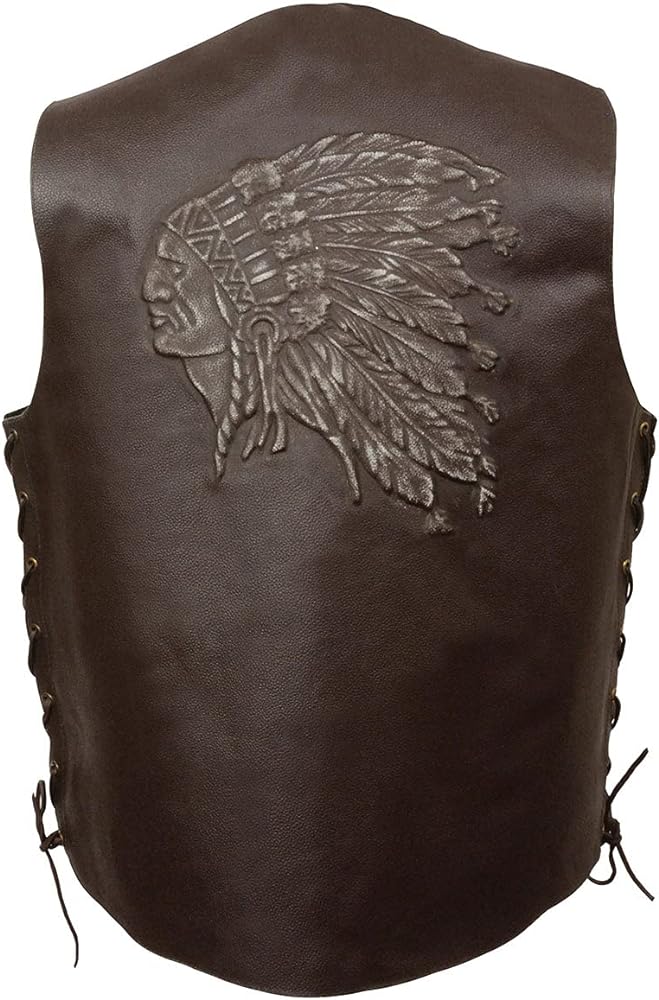 Amazon.com: Event Leather Men's Indian Head Vest (Brown, XXX-Large ...