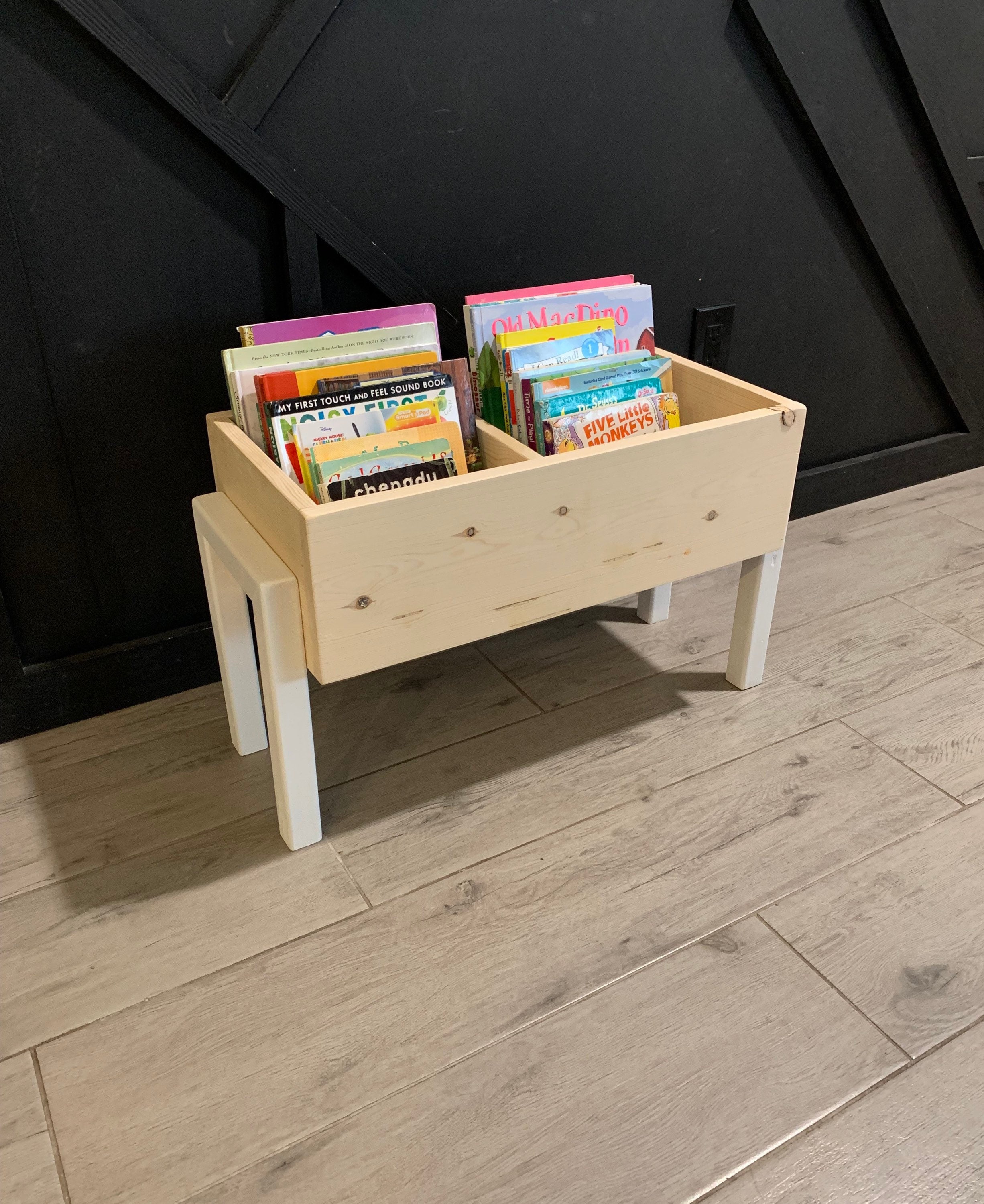 Wooden Book Bin Small Book Box Toy Storage Book - Etsy