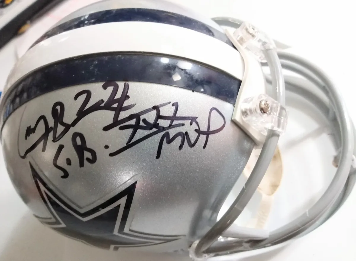 RIDDELL DALLAS COWBOYS MINI HELMET SIGNED BY LARRY BROWN AUTO ...