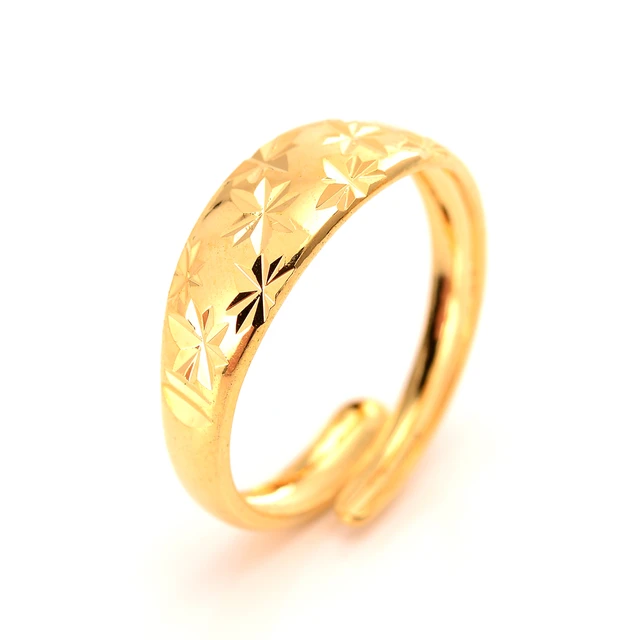 Ethiopia Dubai Ring 24 K Fine solid Gold GF Arab adjusable Rings ...