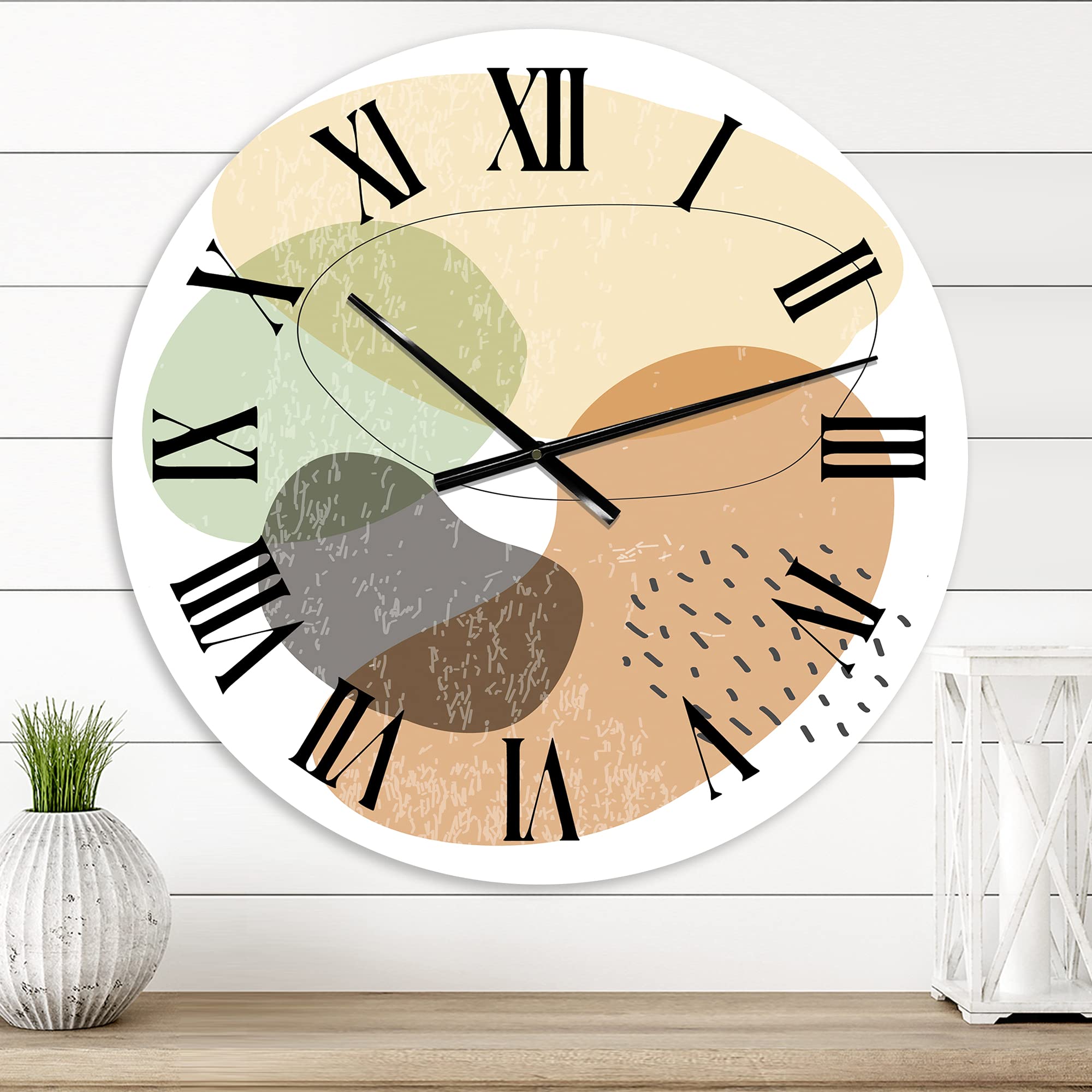 Amazon.com: DesignQ Modern Wall Clock 'Minimal Elementary Organic ...