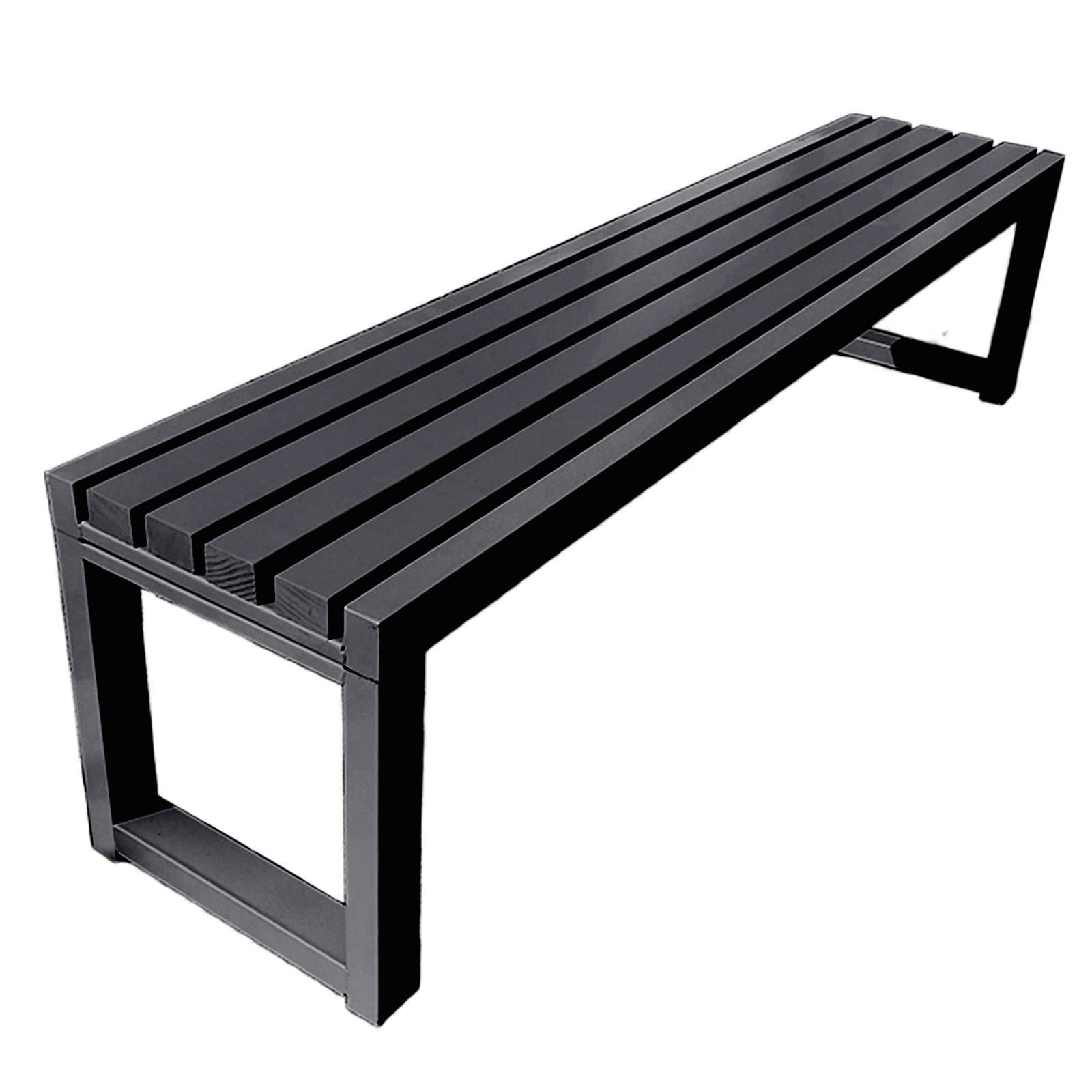 Amazon.com: Black Outdoor Benches Weatherproof Small Garden Bench ...