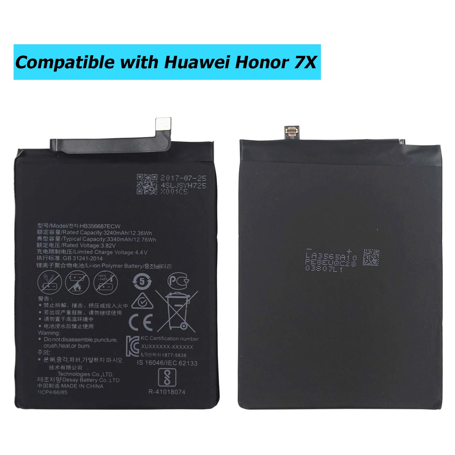 Vvsialeek HB356687ECW Replacement Battery Compatible with Huawei ...