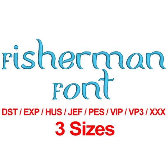 Buy Fisherman Font 3 Sizes Machine Embroidery Design Fonts Online ...