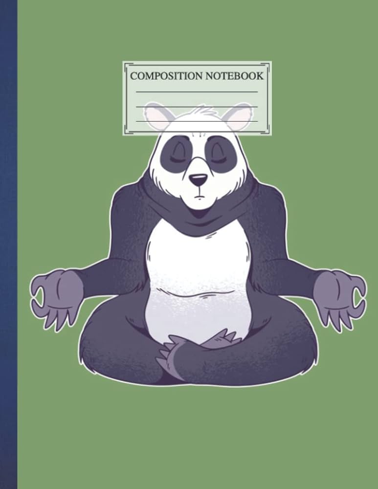 Composition NoteBook: Panda Meditating - 8.5 x 11| 110 pages Funy ...