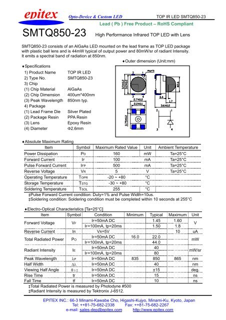 epitex Opto-Device & Custom LED Lead ( Pb ) Free Product â ...