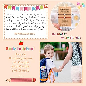 Amazon.com: Back to School Bracelet Mommy and Me First Day of ...