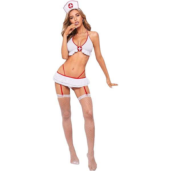 Amazon.com: WDIRARA Women's Sexy Nurse Costume Cosplay Halter ...