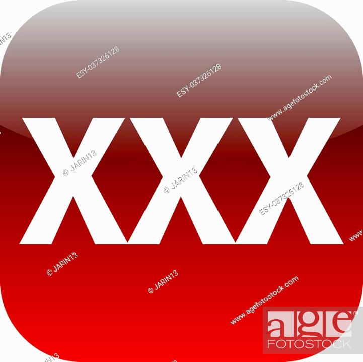 red XXX button or icon for phone, web, internet app, Stock Photo ...