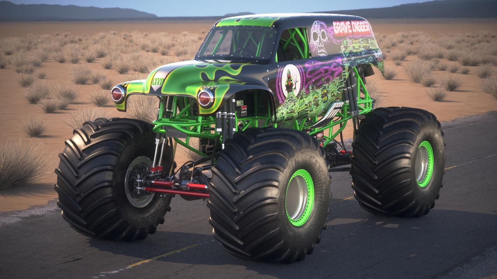 Monster Truck Grave Digger Desert 3D Model $299 - .3ds .c4d .max ...