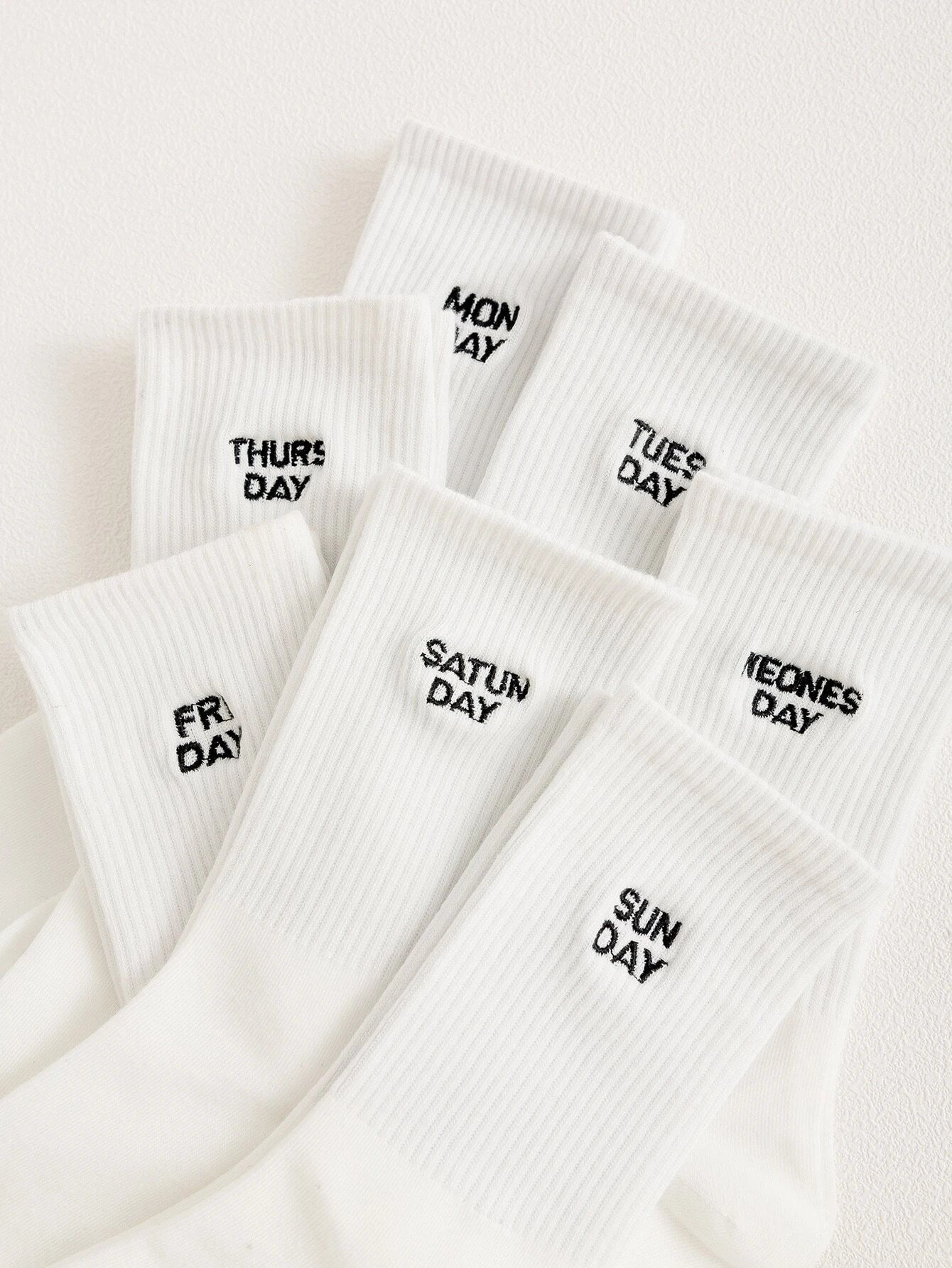 Unisex 'days of the Week' Cotton Crew Socks Novelty - Etsy