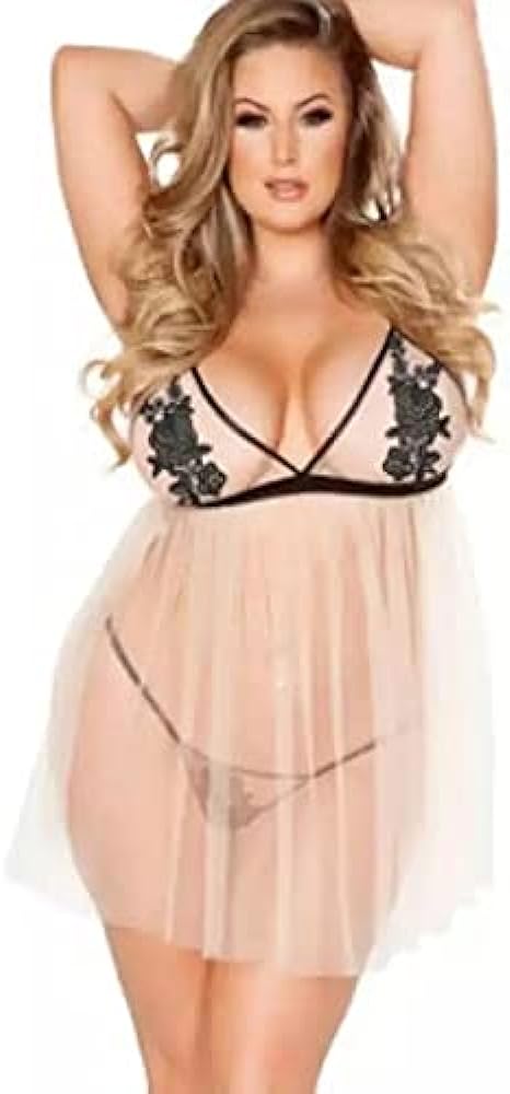 Amazon.com: Suspenders Dress Sleepwear Plus Size Sexy Lingerie Set ...