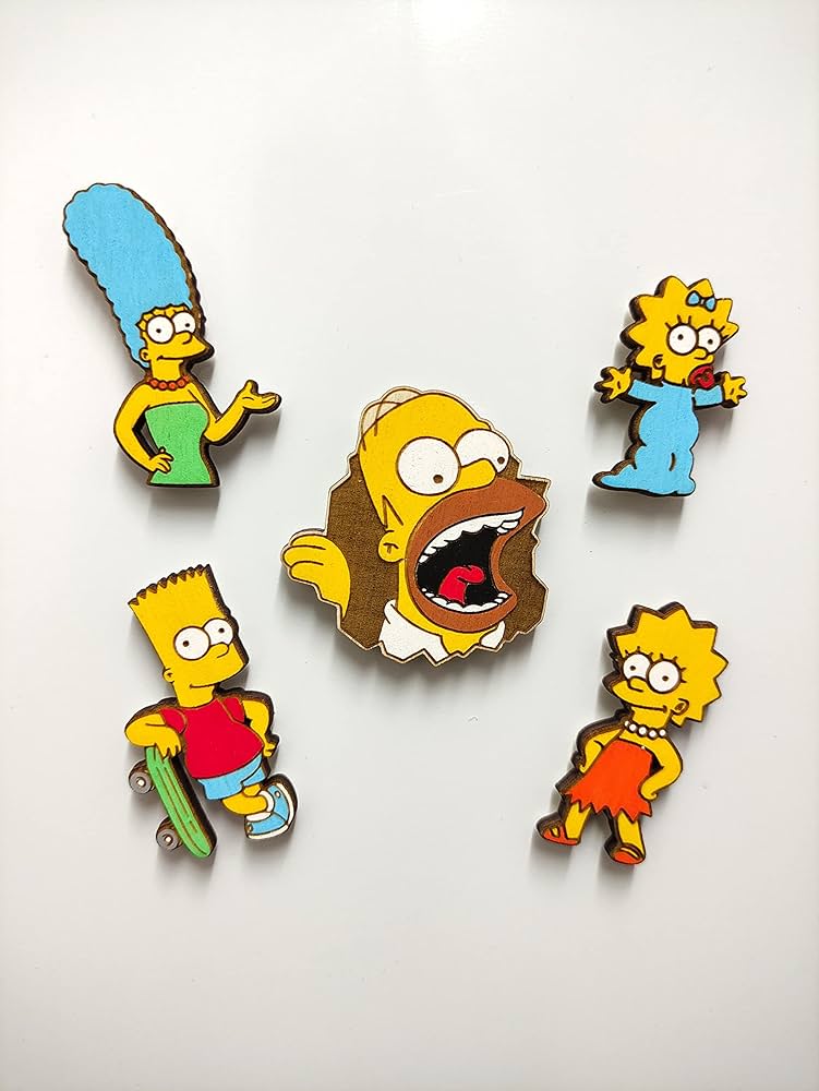 Amazon.com: Simpsons Wooden Fridge Magnet, Homer, Marge, Bart ...