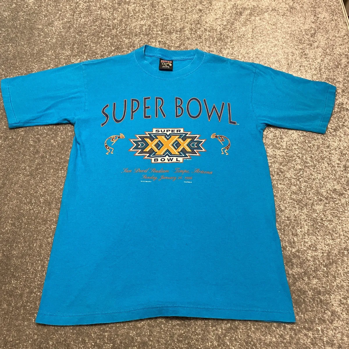 Vtg 90's Super Bowl XXX 1996 Cowboys Vs Steelers Shirt Medium Blue ...