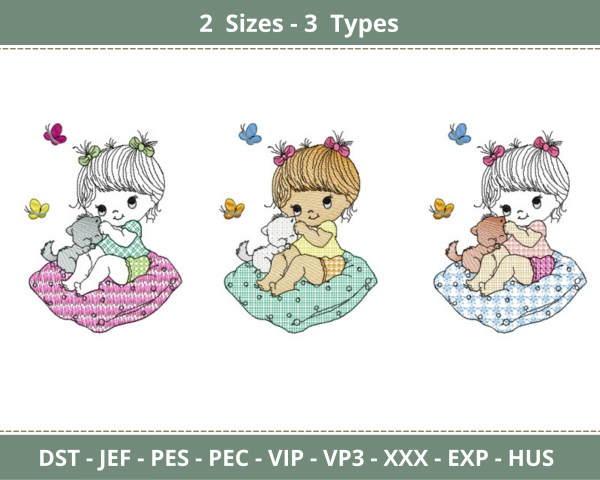 Free Baby Girl Embroidery Design - Machine Embroidery Pattern -2 ...