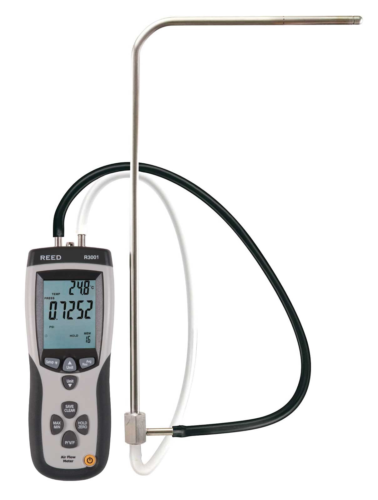 REED R3001 Pitot Tube Anemometer / Differential Manometer with Air ...