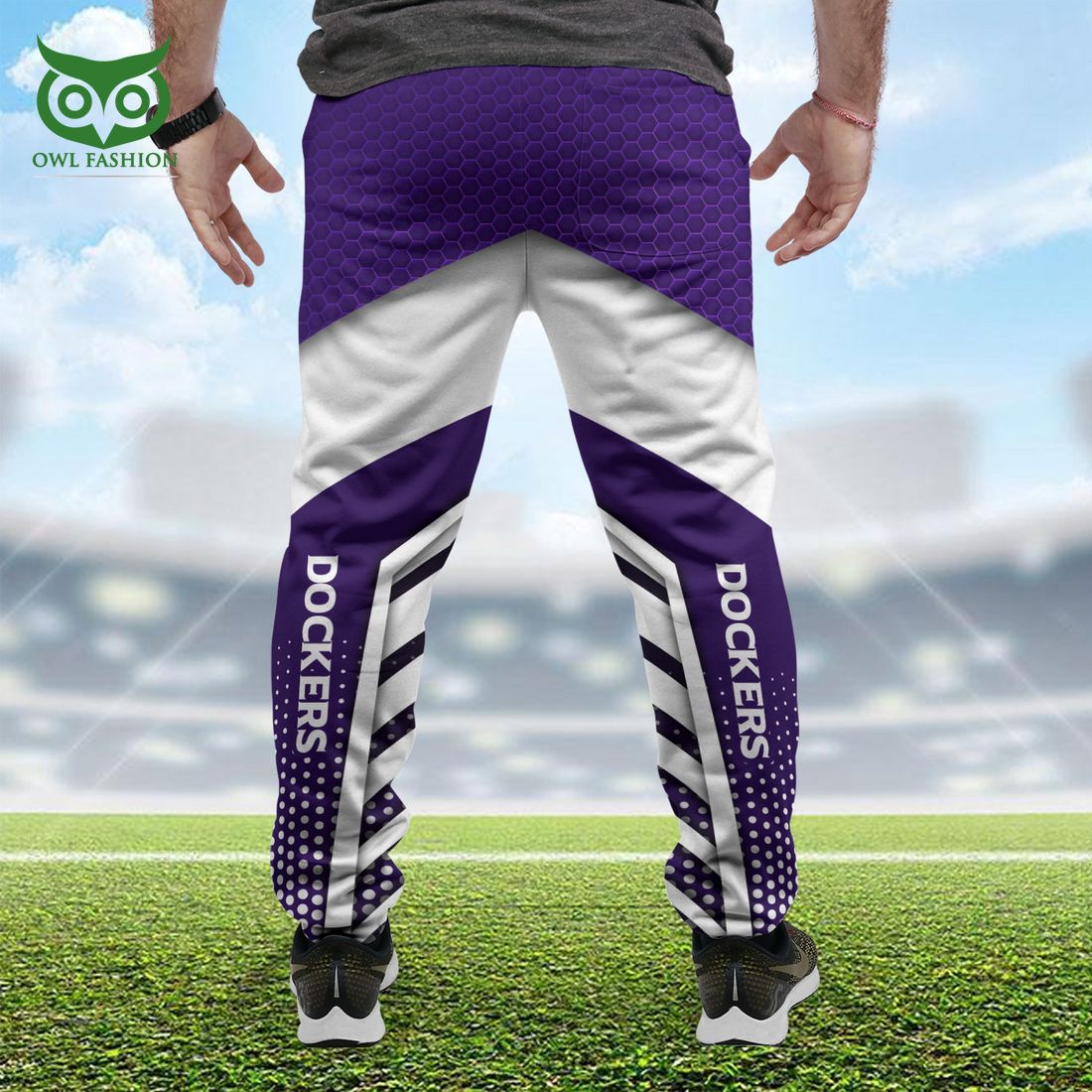 Fremantle Dockers AFL Purple 3D Sweatpants - Owl Fashion Shop