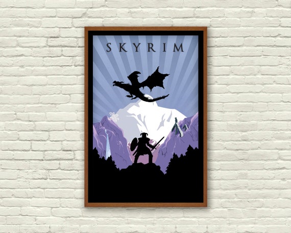 The Elder Scrolls V Skyrim Minimal Video Game Poster Xxv - Etsy ...
