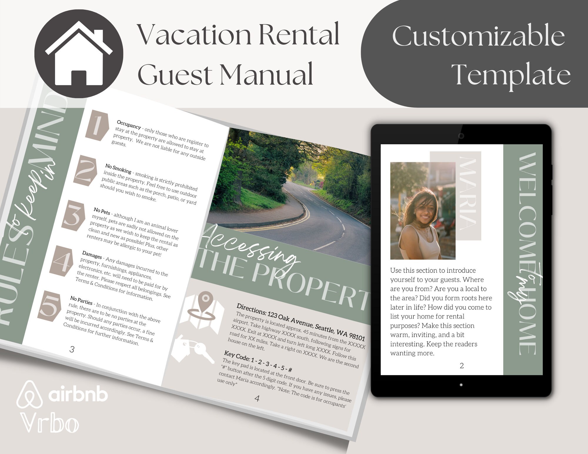 Airbnb Guest Manual Vacation Rental Welcome Book Rental - Etsy Ireland