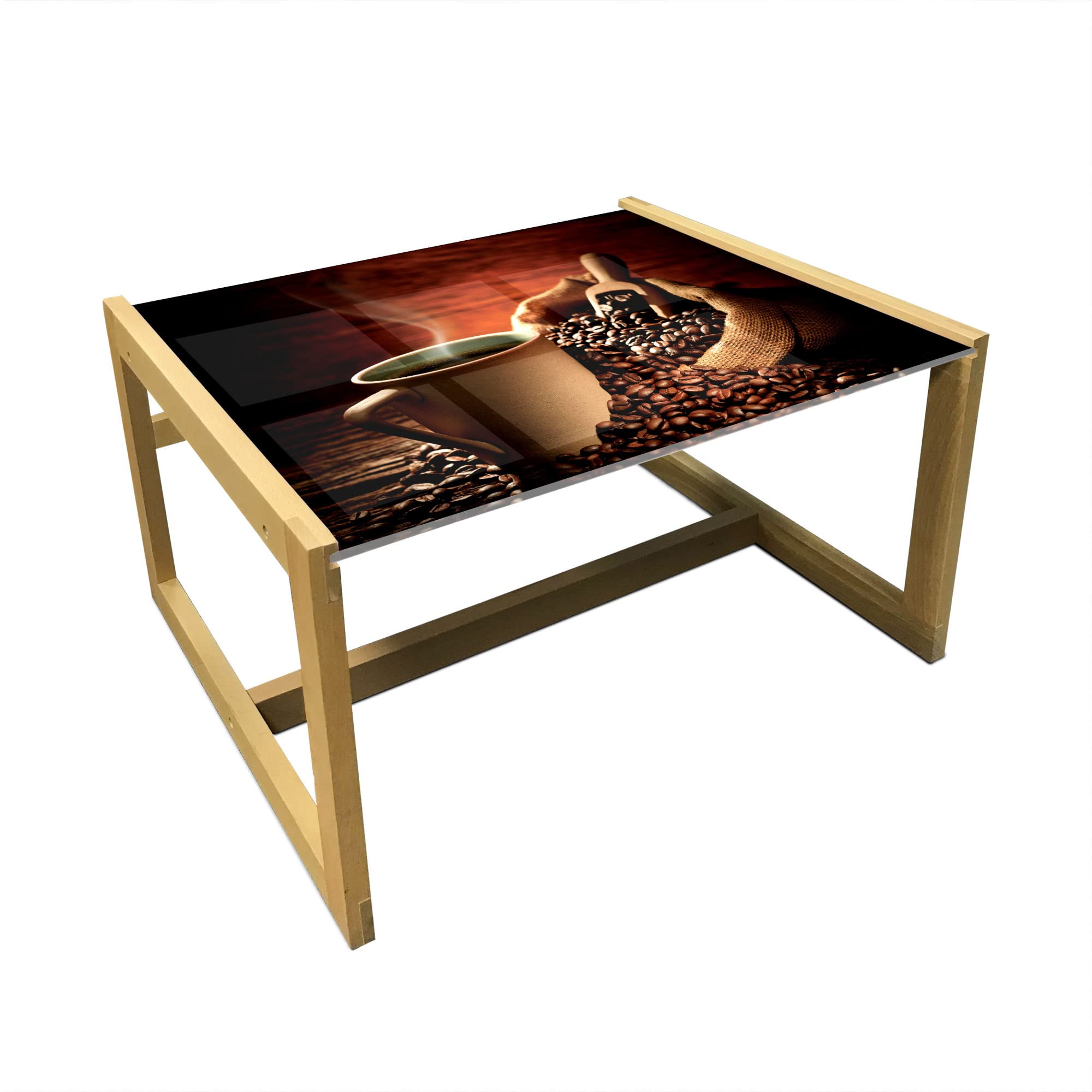 Amazon.com: Ambesonne Food Coffee Table, Hot Coffee in a Nude ...