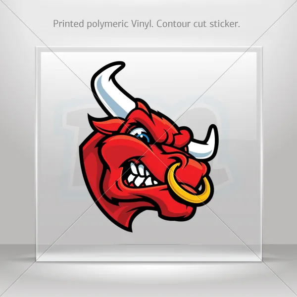 Decals Decal Angry Bull Helmet Atv Bike polymeric vinyl Garage st5 ...