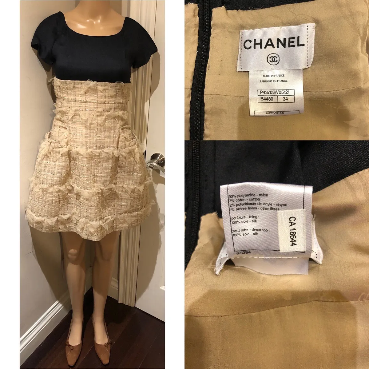 Women's Authentic Designer Chanel Mini Dress Size XXS/XXXS | eBay