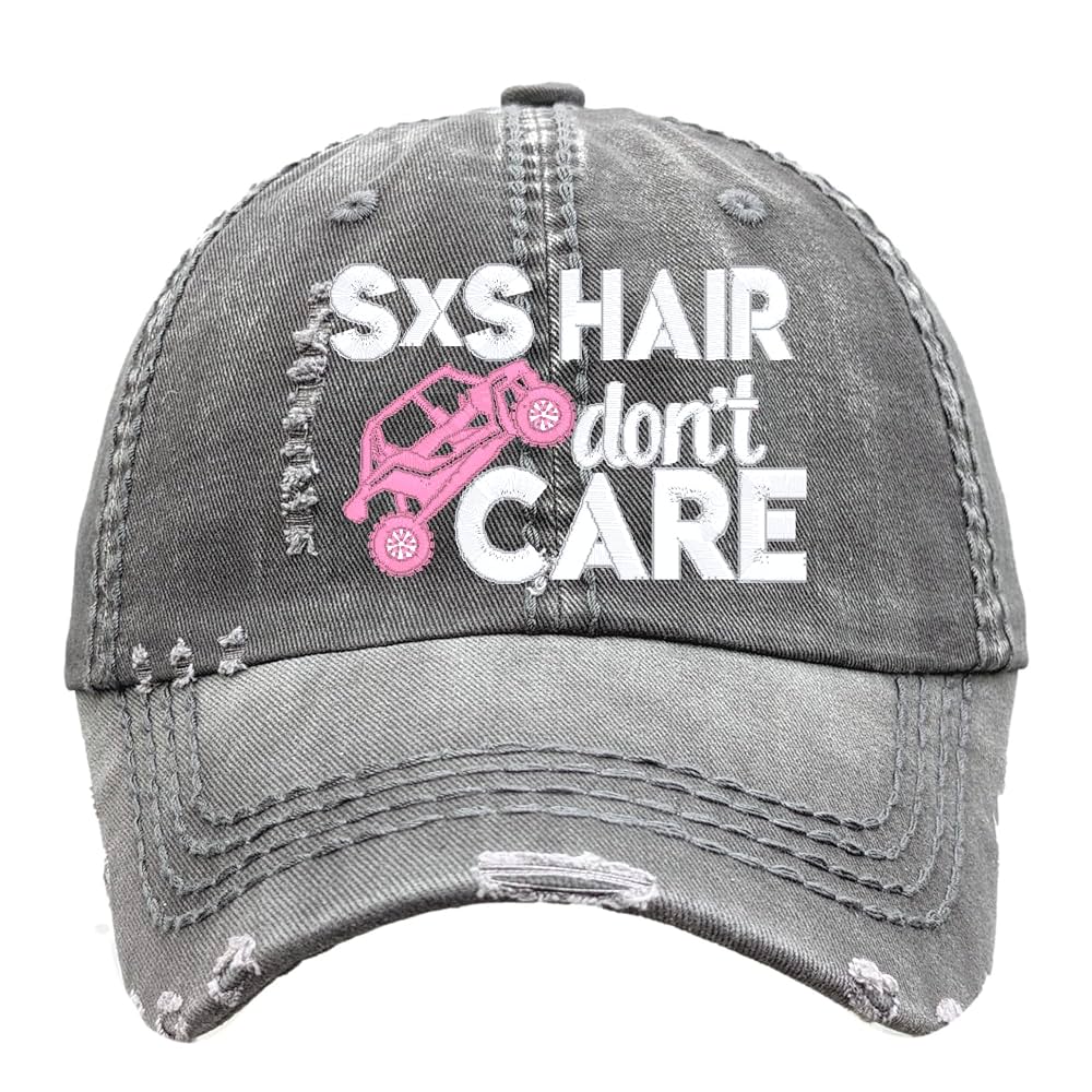 Amazon.com: Women's UTV Hair Don't Care Hat, Custom Text, SXS ...