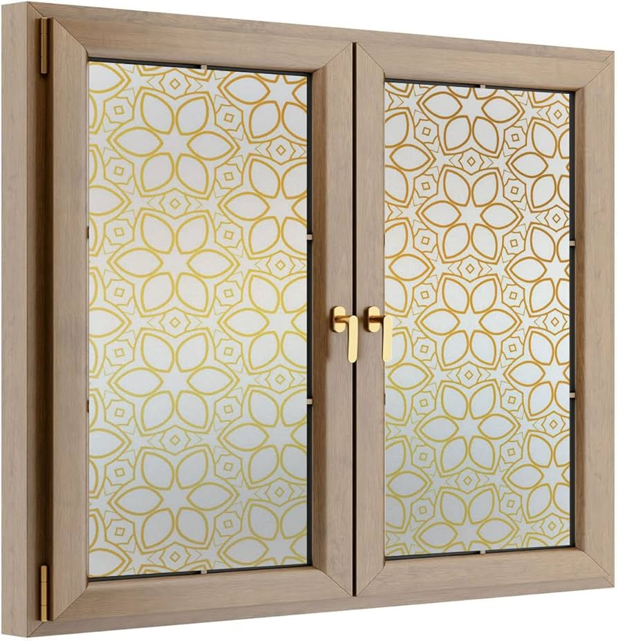 Amazon.com: Beige Stain Glass Window Film Privacy, Stain Glass ...