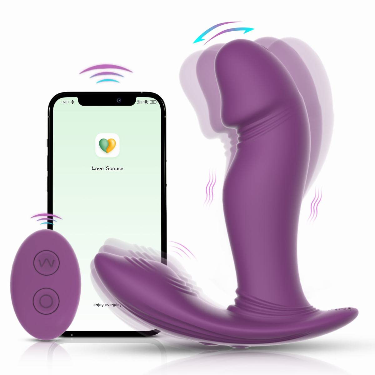 Amazon.com: Buloqili Wiggling Wearable G Spot App Rose Vibrator ...