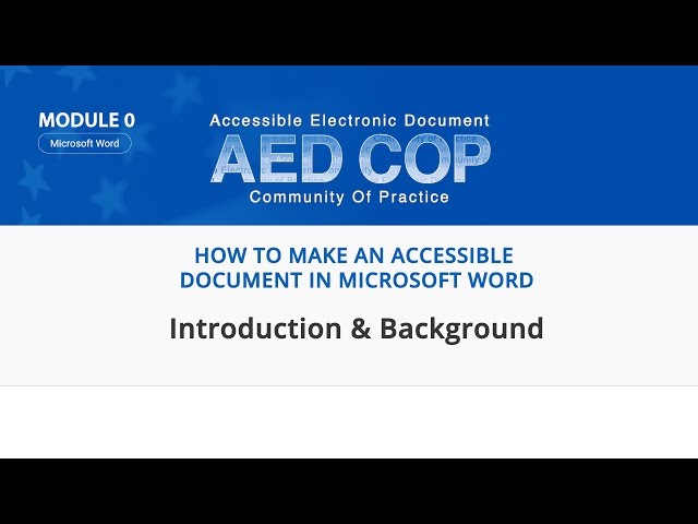 AED CoP: Microsoft Word - Introduction & Background - YouTube