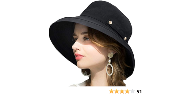 T WILKER Cotton Wide Brim Sun Hat for Women Bucket Hat Premium ...