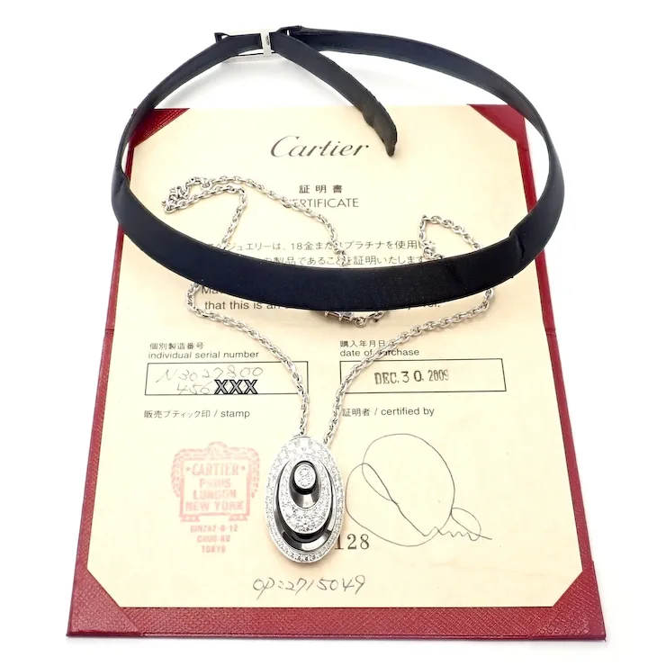 Rare! Authentic Cartier Hypnose 18k White Gold Diamond Silk Cord ...