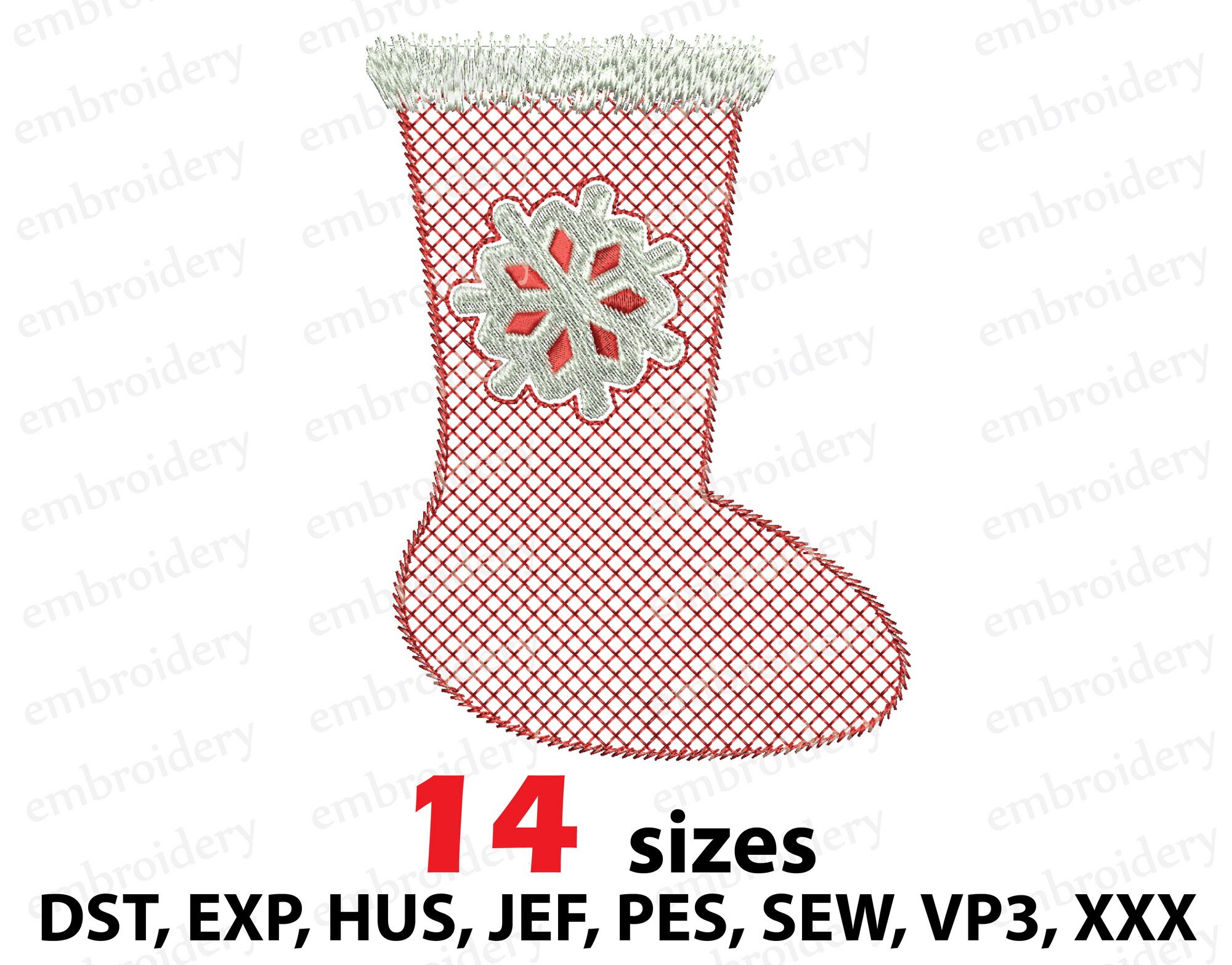 Buy Christmas Sock Machine Embroidery Design Xmas Sock Online in ...