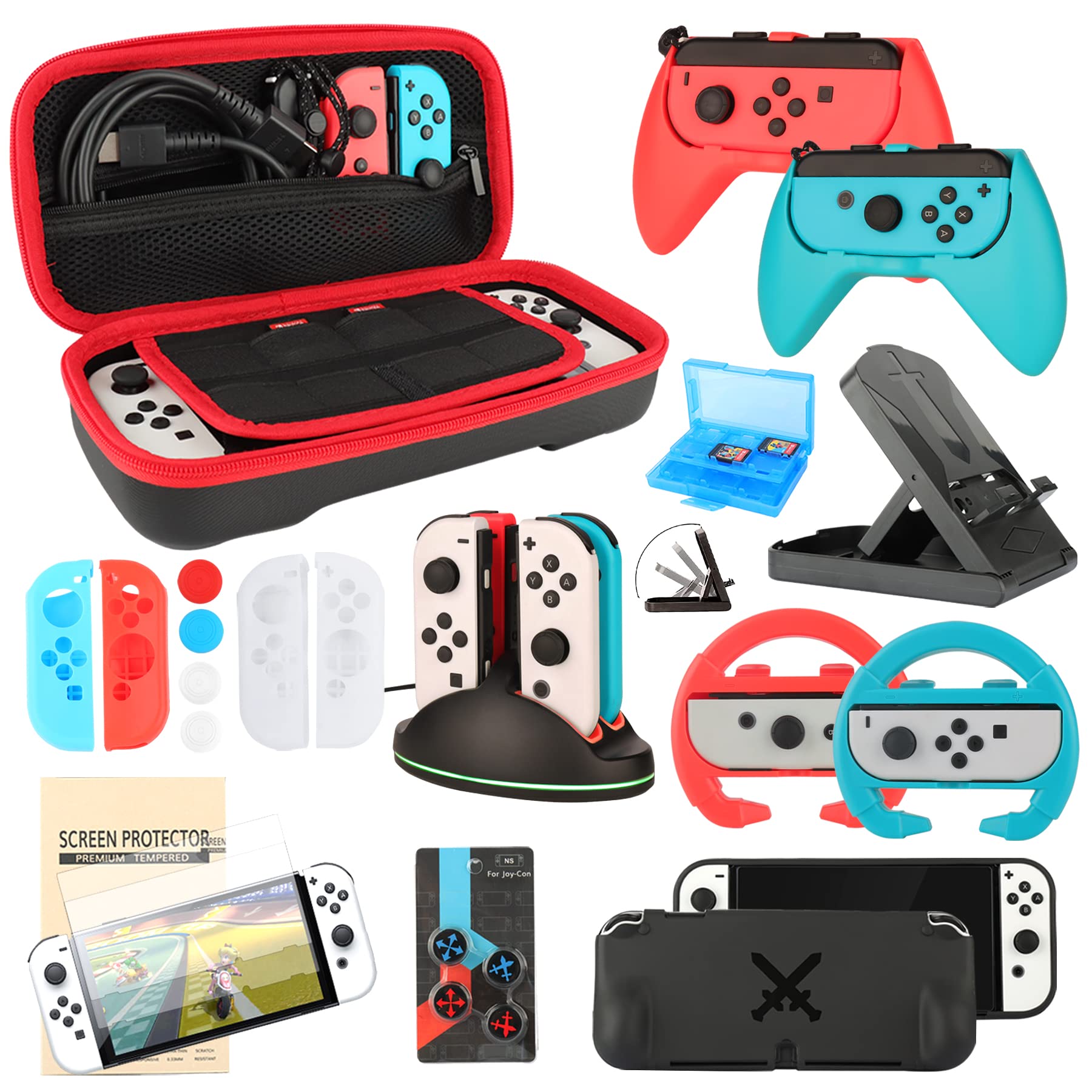 Amazon.com: Accessories Bundle for Nintendo Switch OLED Model(2021 ...