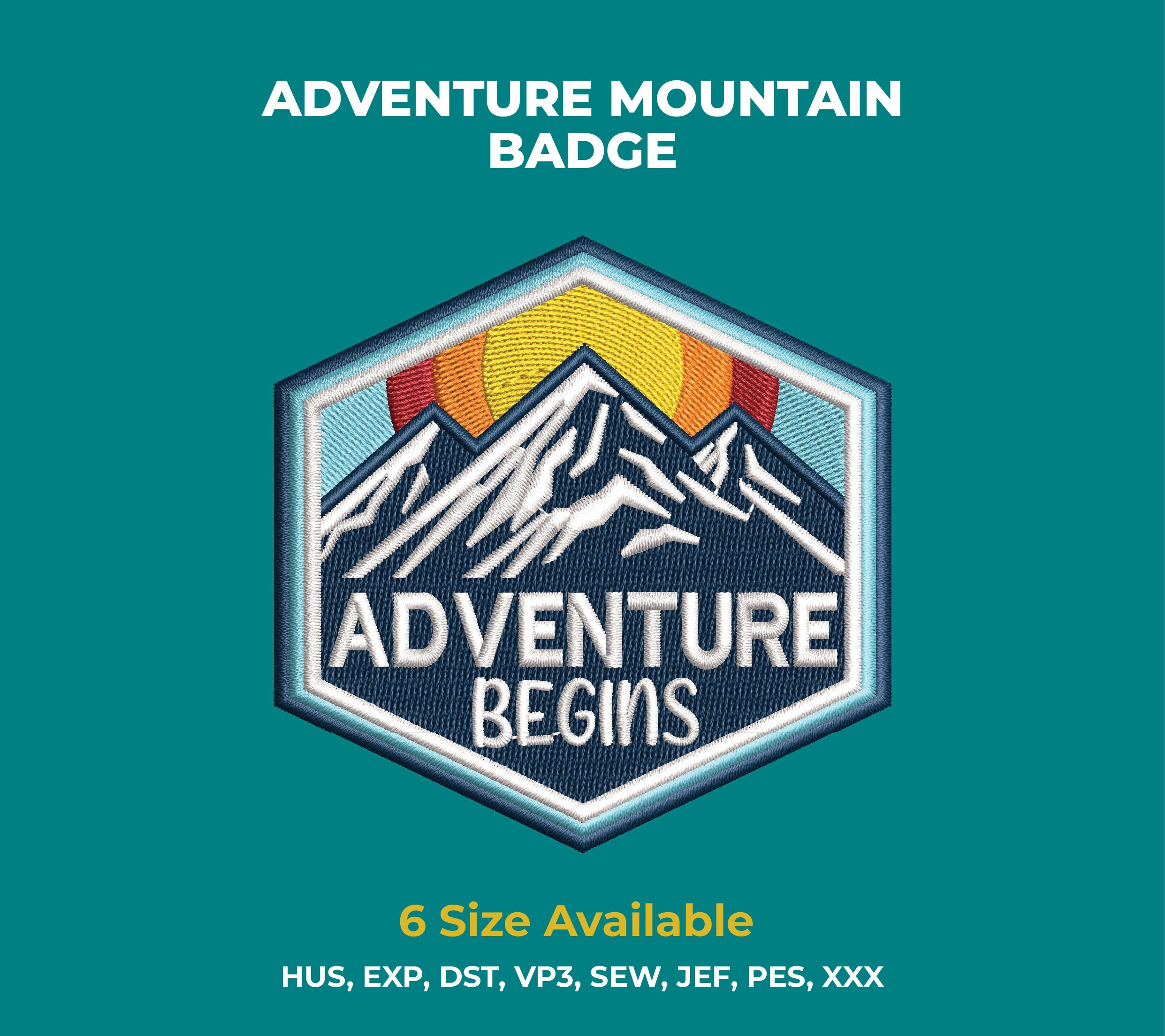 Adventure Mountain Badge Embroidery Design - Etsy