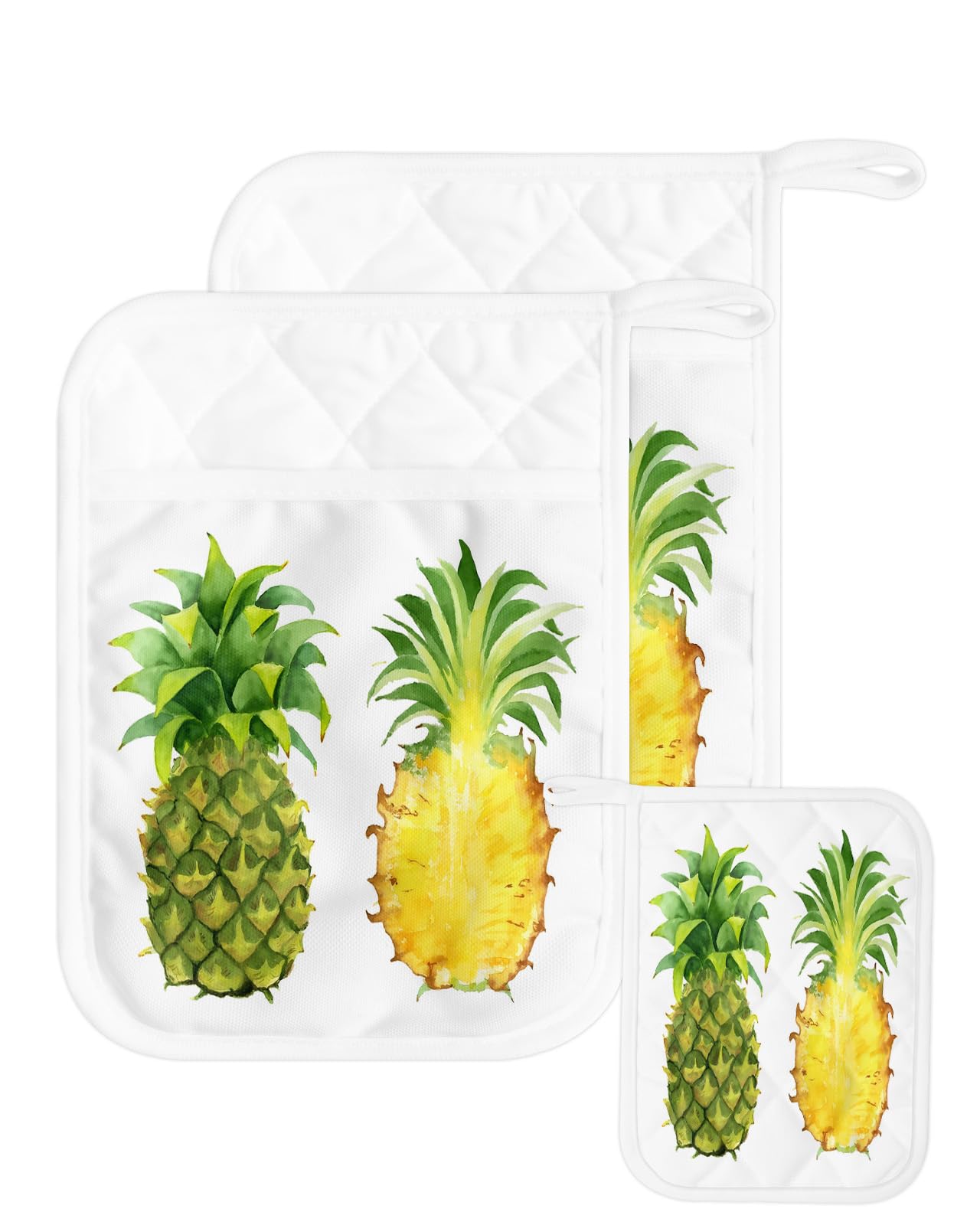 Amazon.com: Pocket Pot Holders 2 Pcs,Watercolor Art Pineapple ...