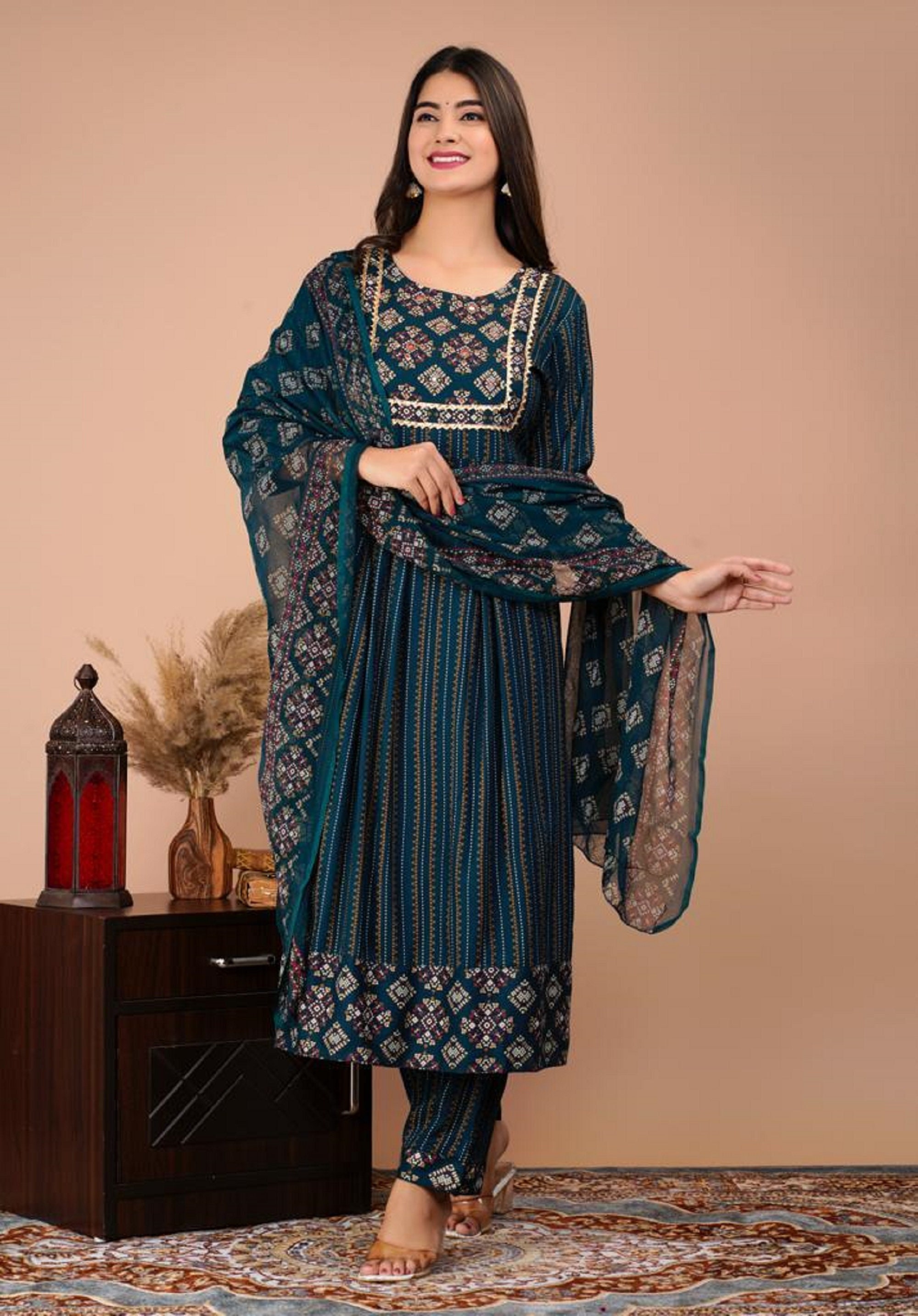 Blue Beautifull Naira Cut Suit Set Stitiched Ready Pakistani - Etsy