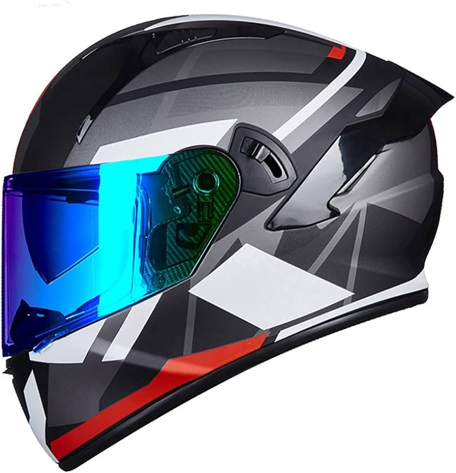 Amazon.com: Unisex-Adult Full Face Motorcycle Helmet DOT Approved ...