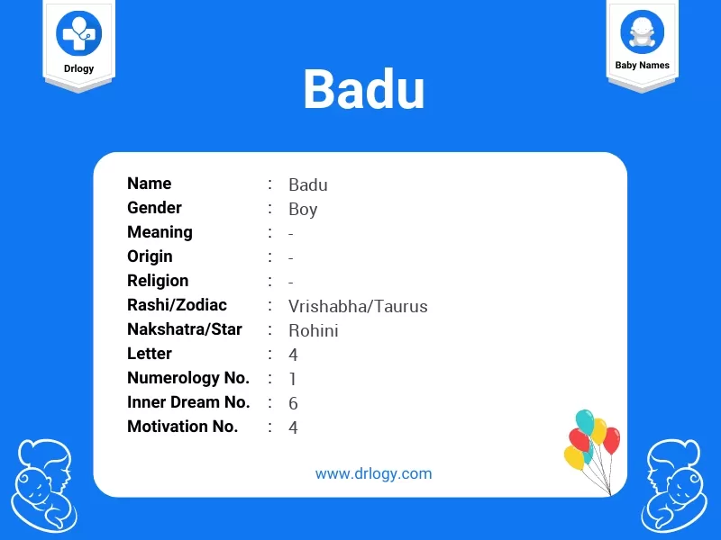 Badu Name Meaning, Origin, Numerology & Popularity - Drlogy