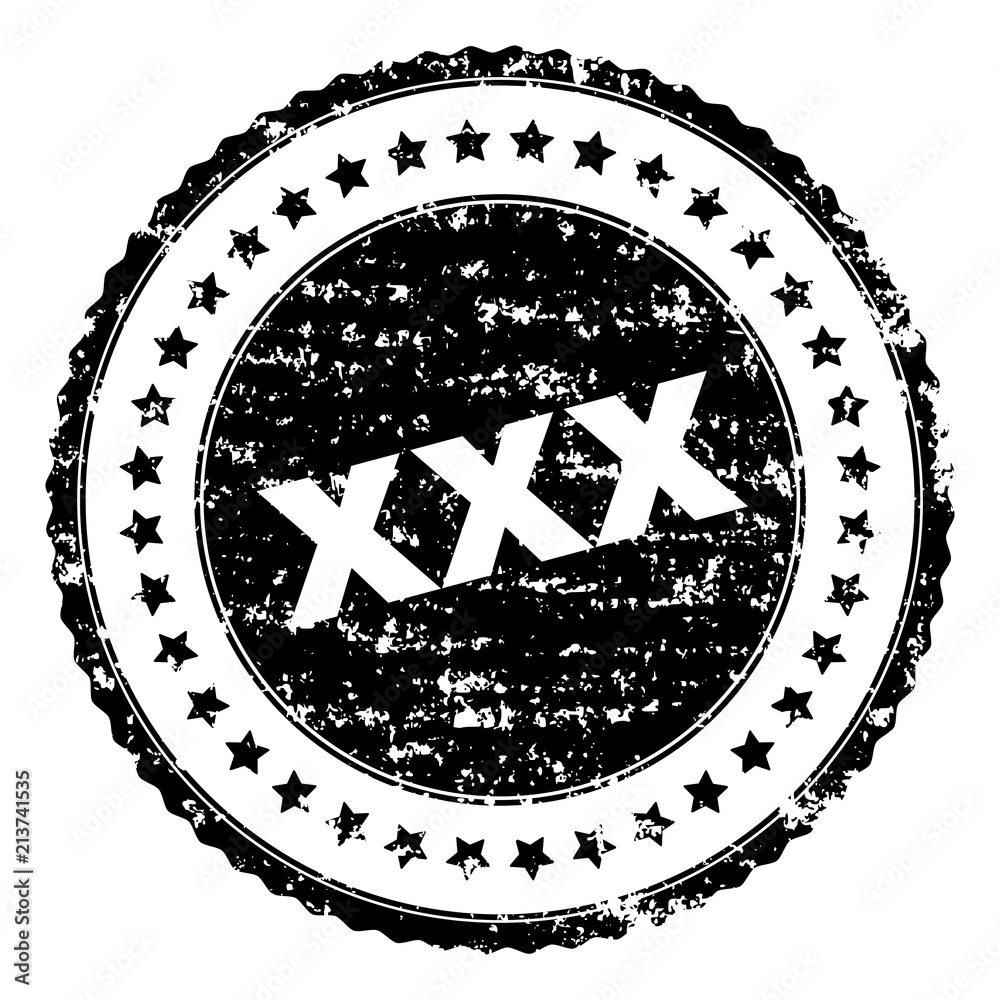 XXX stamp seal watermark with distress style. Black vector rubber ...