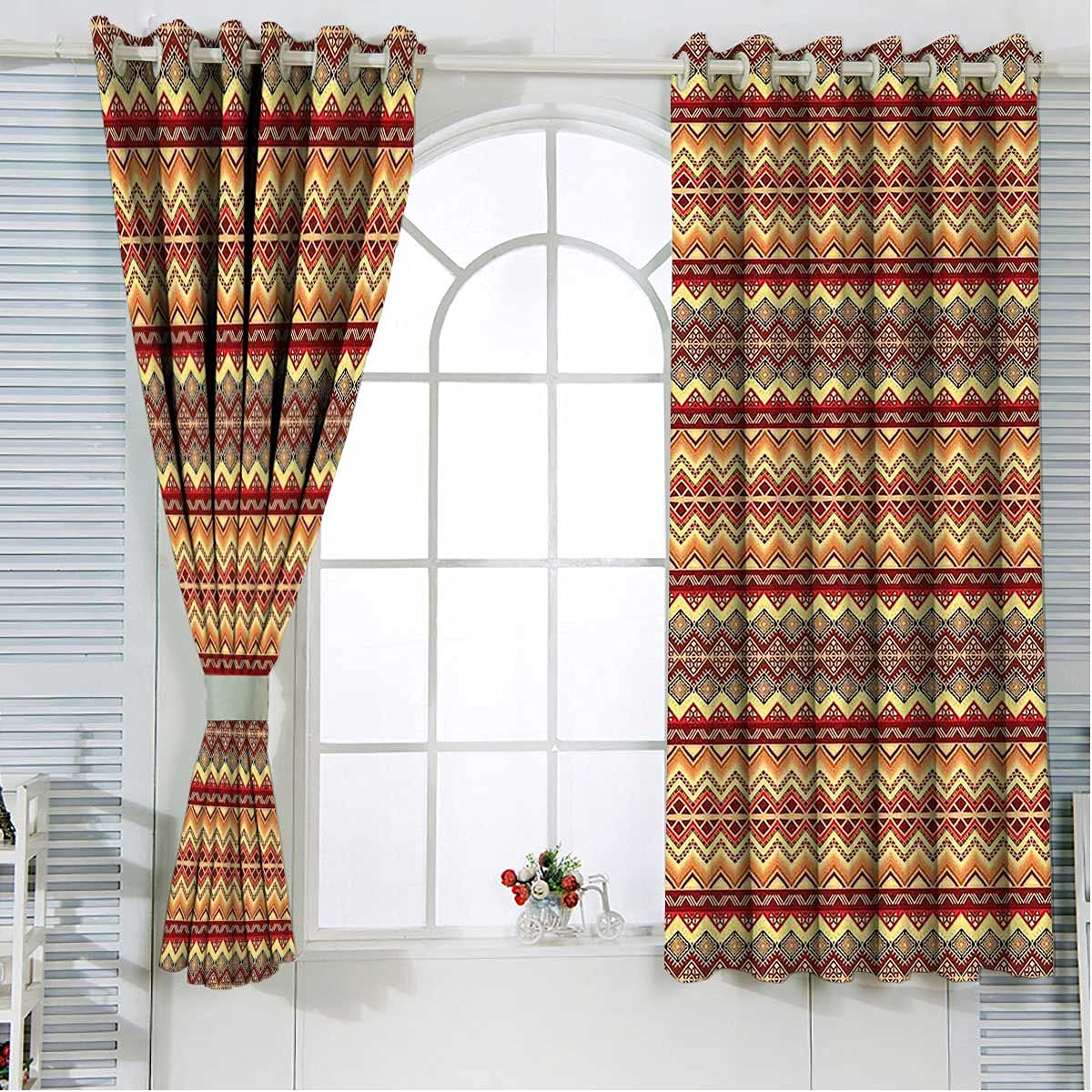 Amazon.com: Blackout Curtain Liners 72 Inches Length, Aztec Folk ...