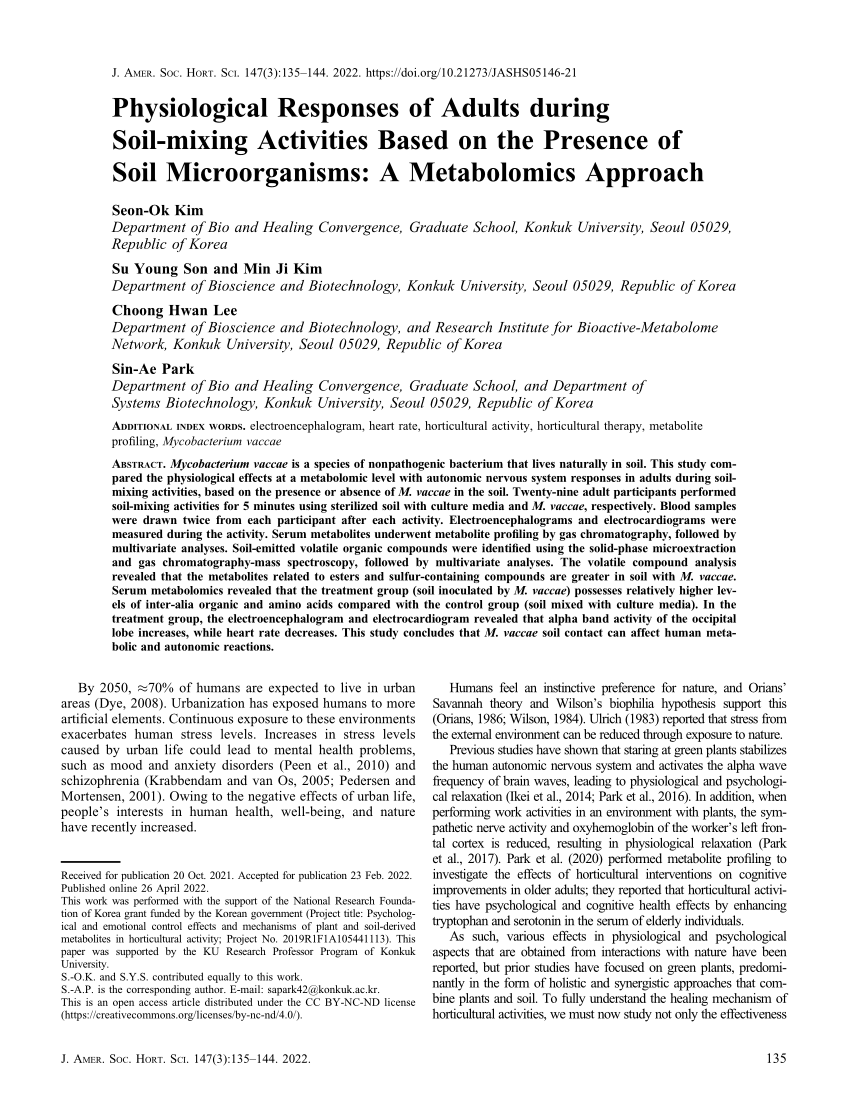 PDF) Physiological Responses of Adults during Soil-mixing ...