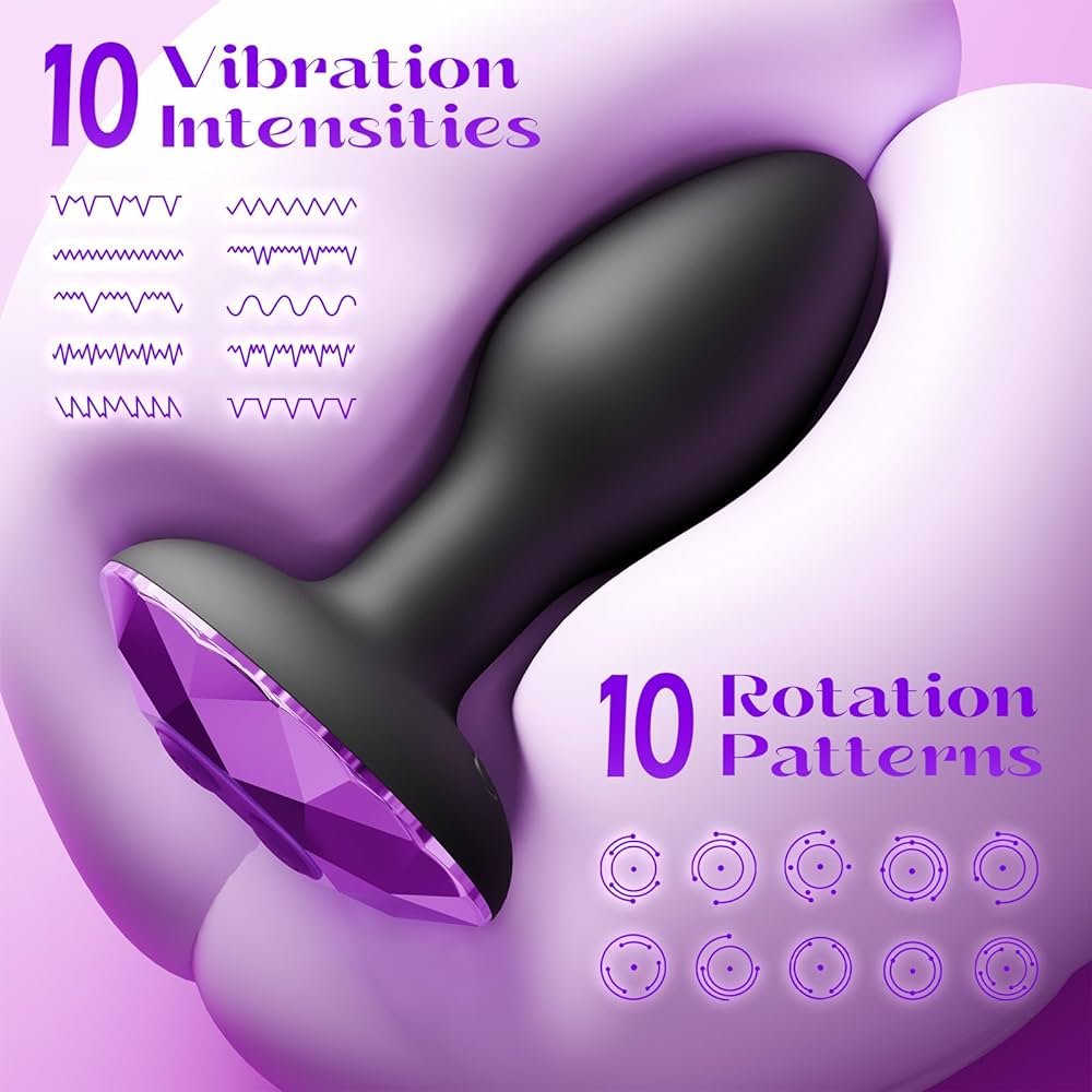 Amazon.com: Anal Plug Adult Sex Toy with 10 Rotating & Vibration ...